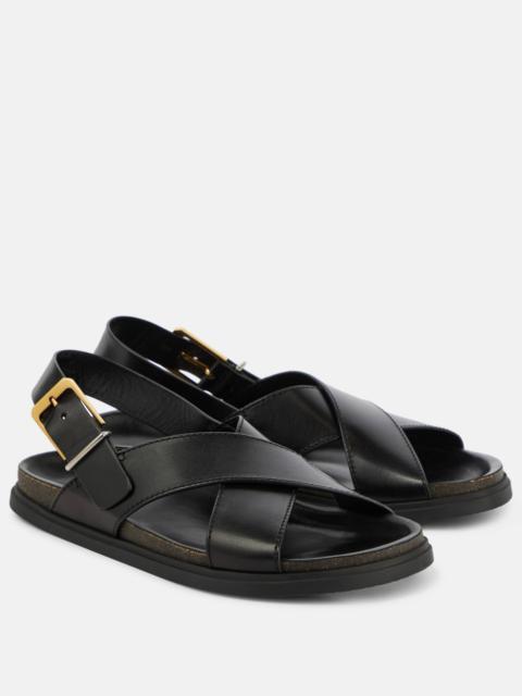 Buckle leather sandals