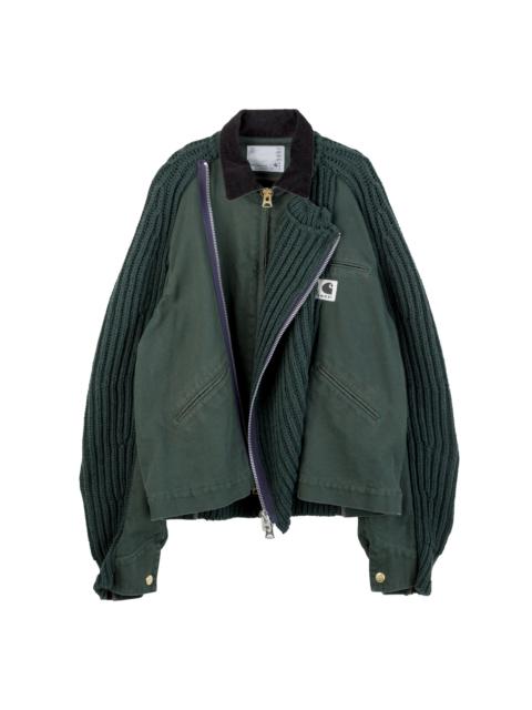 sacai Carhartt WIP Washed Duck x Wool Knit Blouson