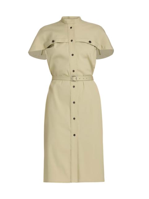 FERRAGAMO Women's Poplin Storm Flap Shirtdress - Burnt Sage