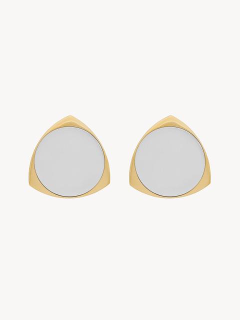 SAINT LAURENT SHIELD EARRINGS IN METAL
