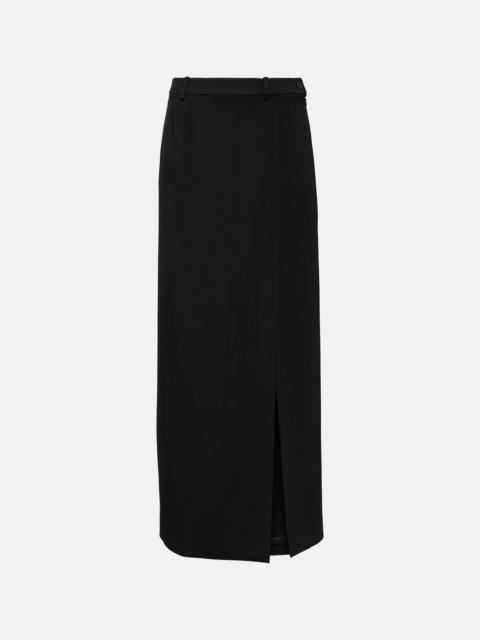 BALENCIAGA Side-slit wool twill maxi skirt