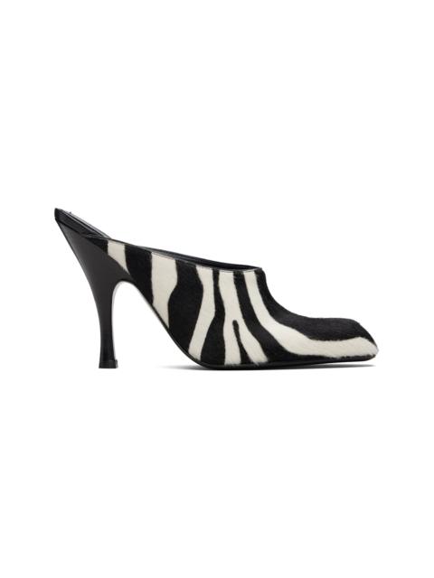 KHAITE Black & White Colt Mule Heels