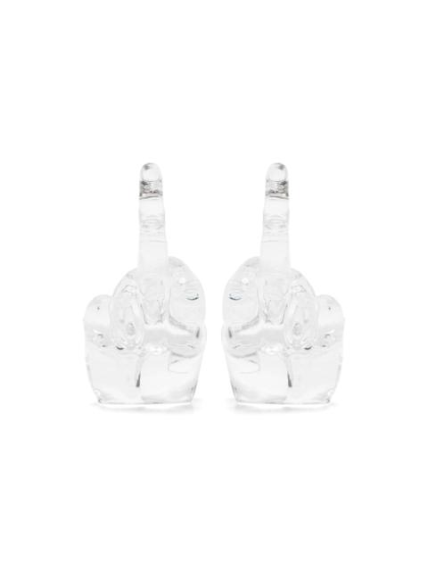 Y/Project hand-shaped transparent earrings