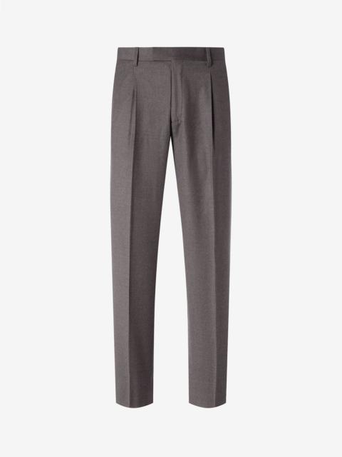 CORNELIANI Brown stretch wool flannel trousers