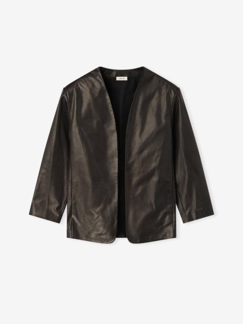 Fear of God Womens Leather Collarless Jacket