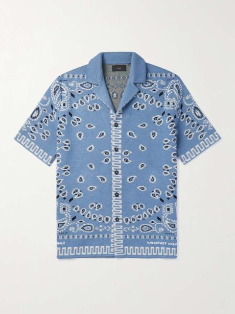 Alanui Camp-Collar Bandana-Jacquard Cotton-Piqué Shirt