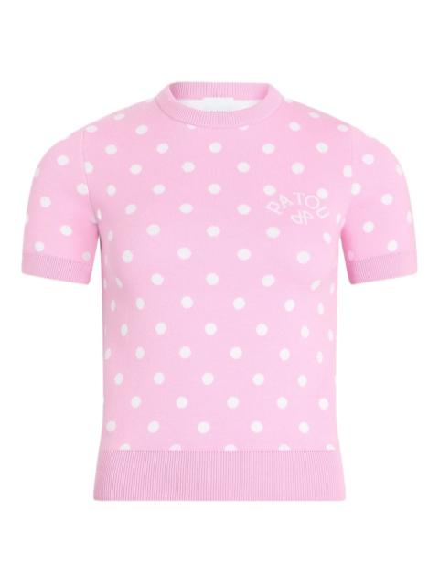 PATOU polka-dot knitted top