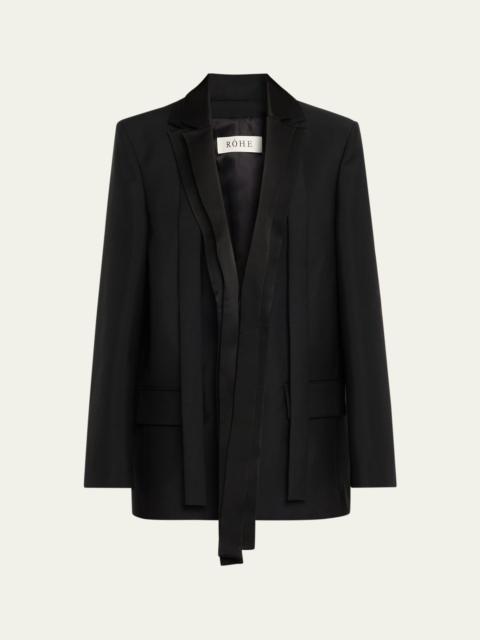 RÓHE Deconstructed Satin Lapel Jacket