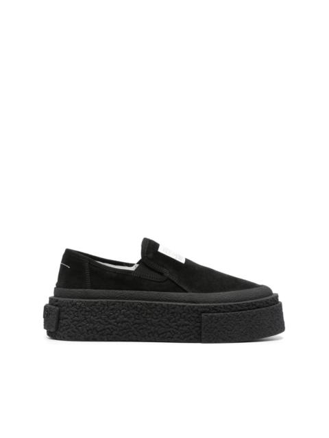 MM6 Maison Margiela signature numbers-patch suede loafers