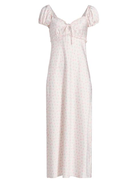 LoveShackFancy Women's Epone Floral Smocked Midi-Dress - Ivory Rose