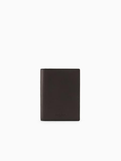 GIORGIO ARMANI Nappa leather bifold passport holder