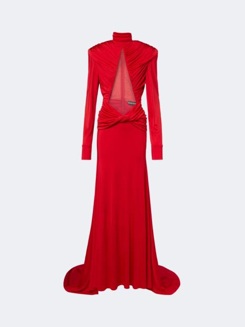 David Koma Cutout ruched jersey gown
