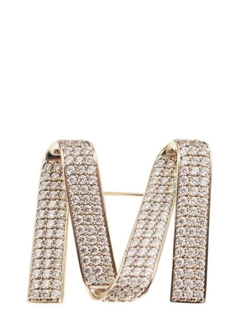 Max Mara Max Mara Mgrosgrainpind - M Pin With Rhinestones
