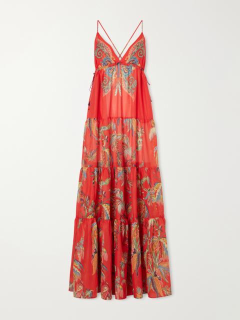 Etro Ruffled Printed Cotton Maxi Dress