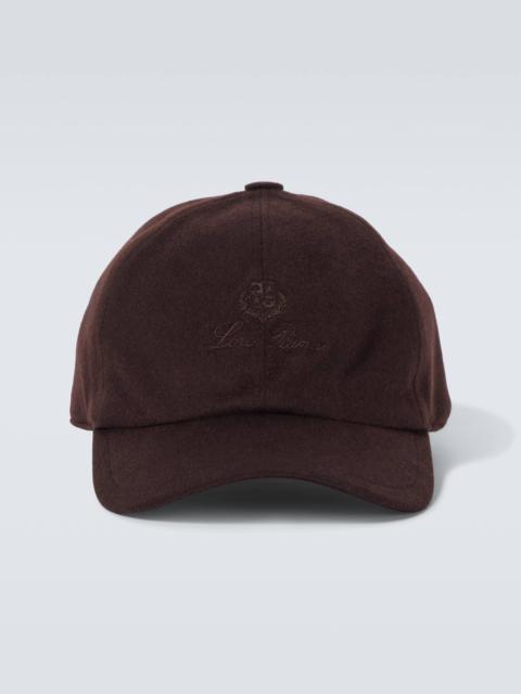 Logo cashmere baseball cap