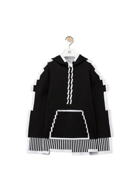 Pixelated hoodie in technical knit