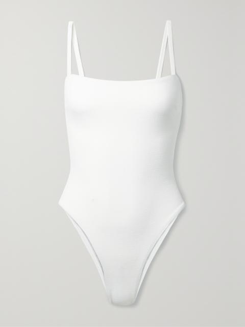 MATTEAU Petite Square Recycled-seersucker Swimsuit
