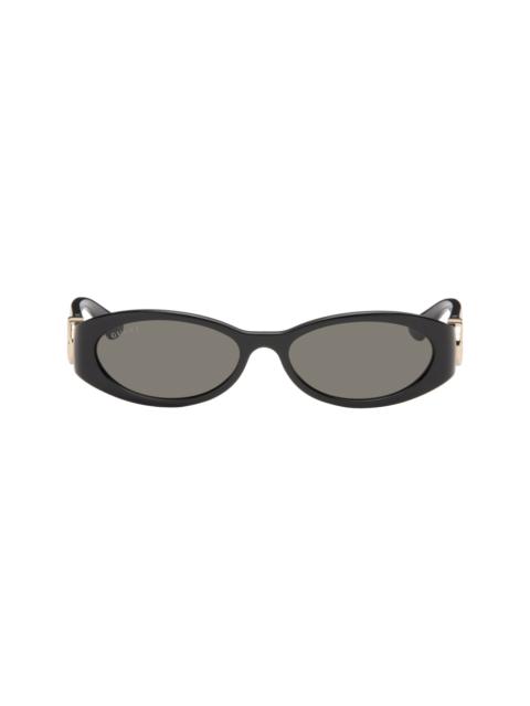 GUCCI Black Oval Frame Sunglasses