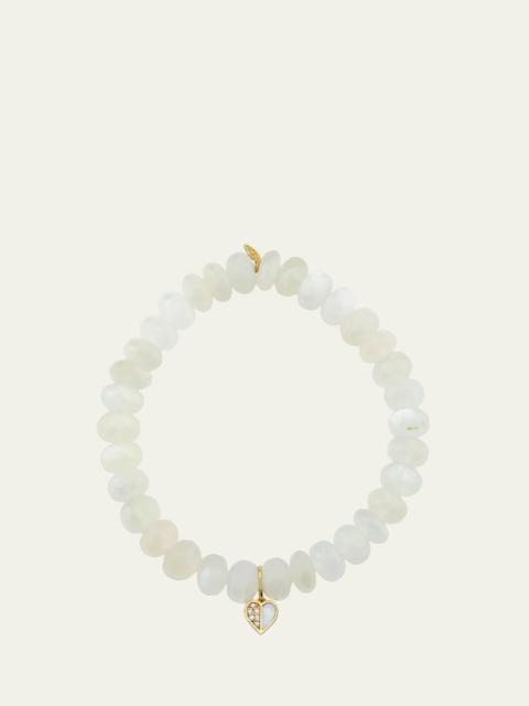 SYDNEY EVAN 14K Half Heart Diamond and Mother-of-Pearl Bracelet
