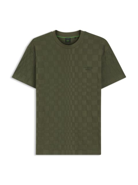 BOSS PORSCHE X BOSS RELAXED-FIT T-SHIRT IN COTTON JACQUARD