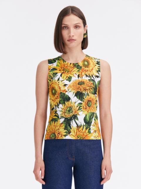 Oscar de la Renta SUNFLOWER PRINTED TANK