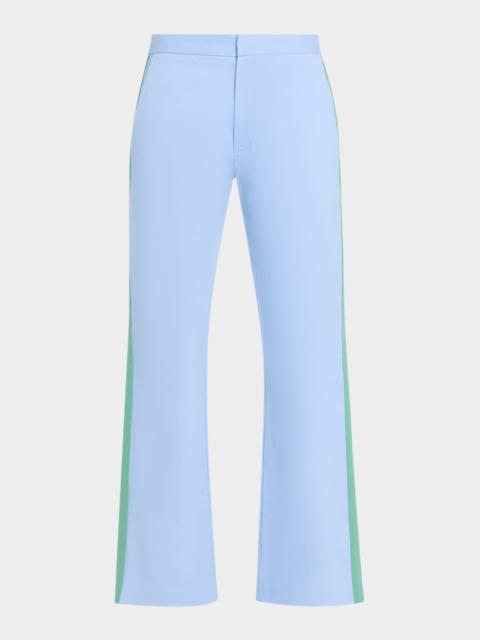 CYNTHIA ROWLEY Grosgrain-Trim Cotton Flare Pants