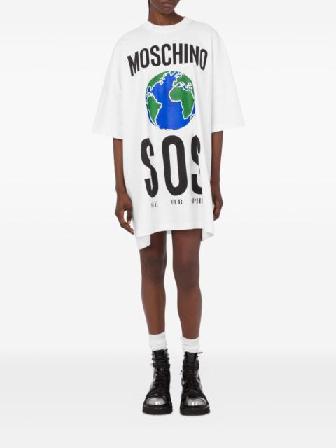 Moschino globe-print T-shirt mini day dress