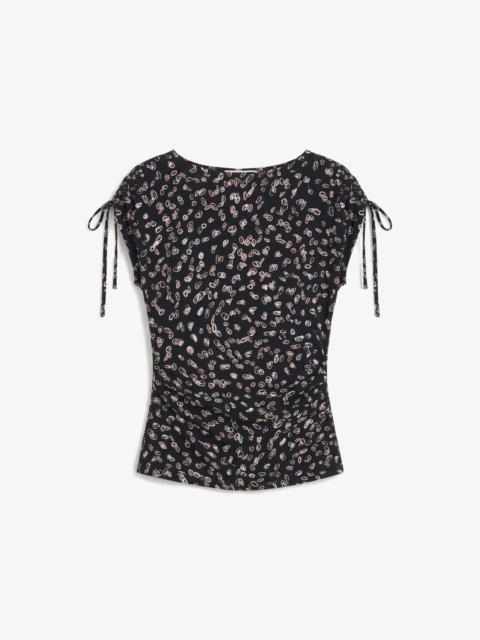 M.M.LaFleur Dotty Cinch-Sleeve Top - Light Printed Jersey