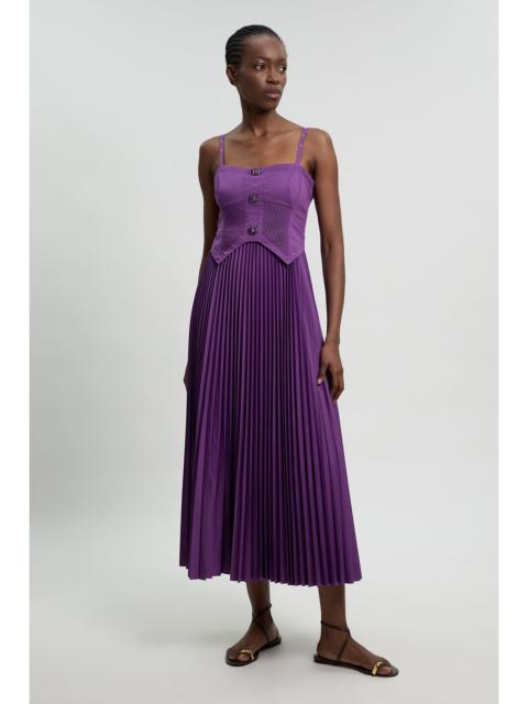 KAREN MILLEN Cotton Poplin Corset Woven Maxi Dress