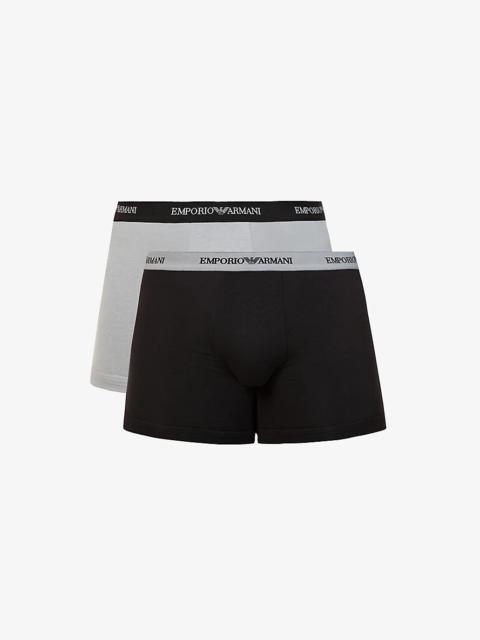 EMPORIO ARMANI Pack of two logo-embellished stretch-cotton boxers