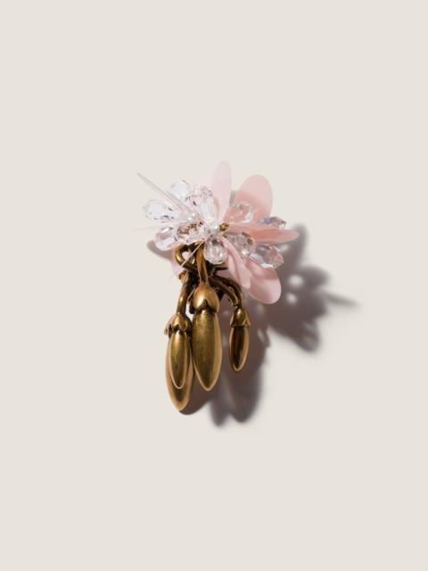 Miu Miu Single metal earring with crystals
