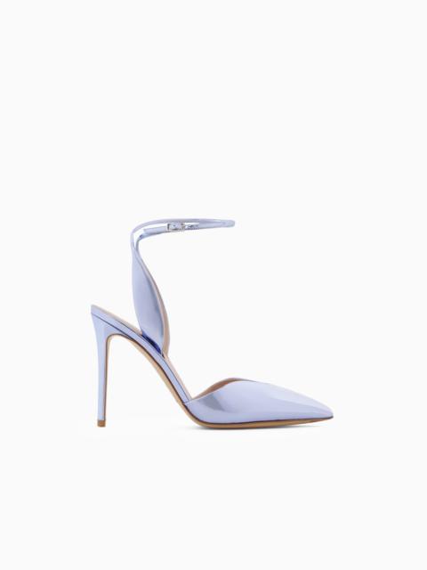 GIORGIO ARMANI Lamé leather court shoes