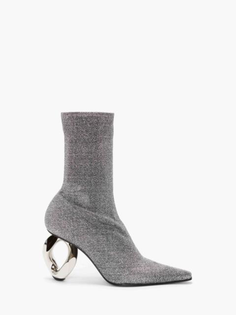 JW Anderson CHAIN HEEL ANKLE SOCK BOOTS