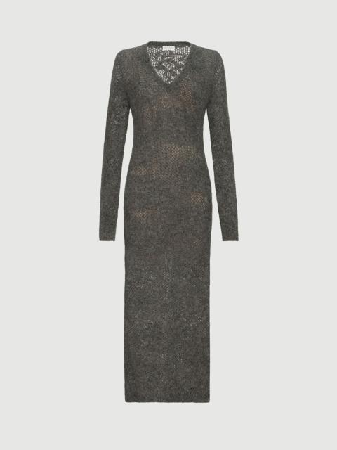 Brunello Cucinelli Lace flowers knit dress in sparkling mohair and virgin wool