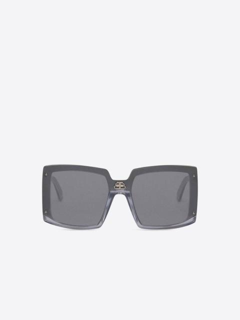 BALENCIAGA Shield Square Sunglasses in Silver