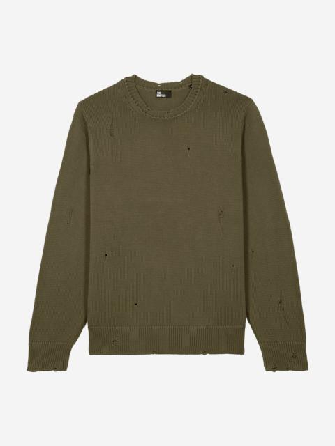 The Kooples KHAKI OPENWORK SWEATER