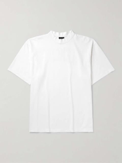 BALENCIAGA Logo-Print Cotton-Jersey Mock-Neck T-Shirt