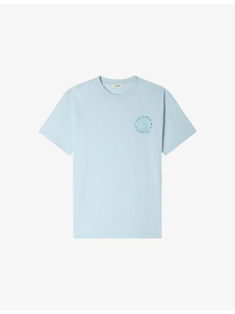 Sandro Crochet-Flower Short-Sleeved Cotton-Jersey T-Shirt