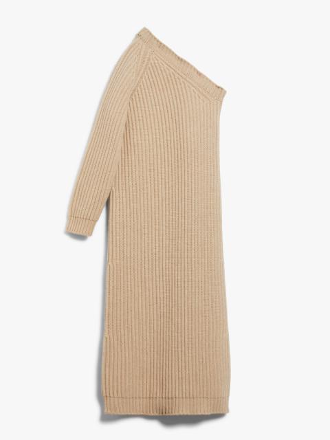 CAPSULA Ribbed wool and cashmere one-shoulder dress