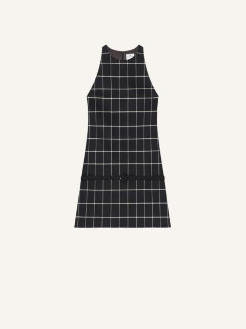 courrèges A-LINE BELTED CHECKED DRESS