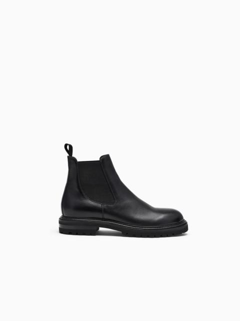 GIORGIO ARMANI BOOTS IN NAPPA LEATHER AND RUBBER