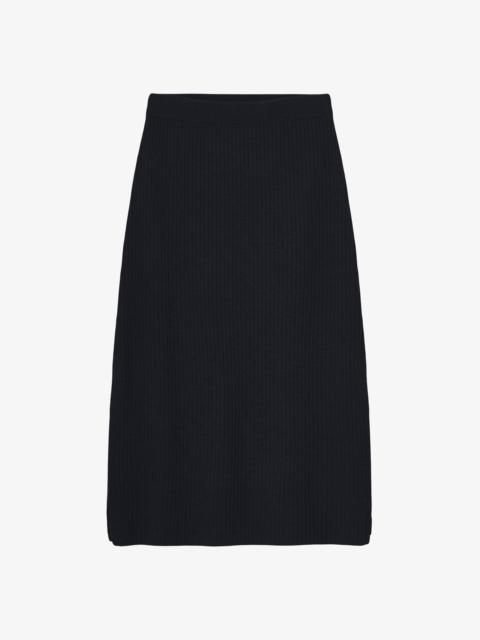 A.P.C. SKIRT - LONG NAVY BLUE MERINO WOOL SKIRT