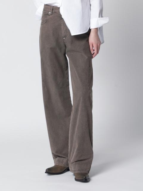 6397 Washed olive green wide-leg jeans