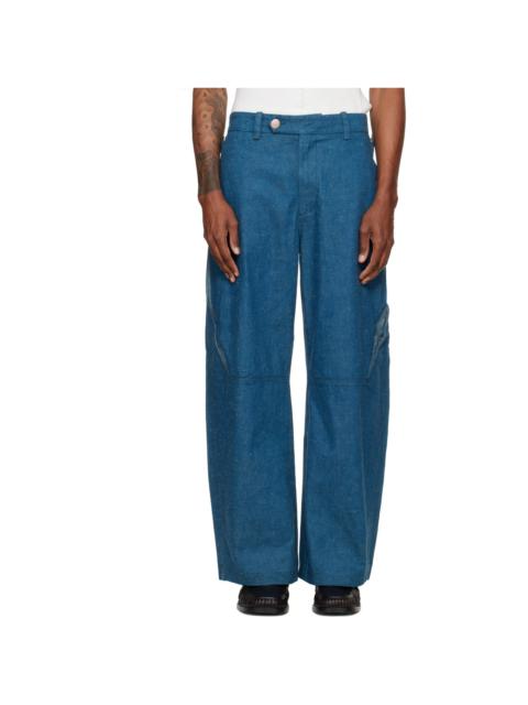 NULLUS Blue Low Poly Shift Jeans