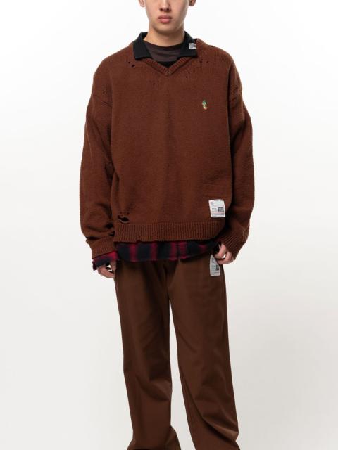 Maison MIHARAYASUHIRO Triple Layered Collared Knit Sweater