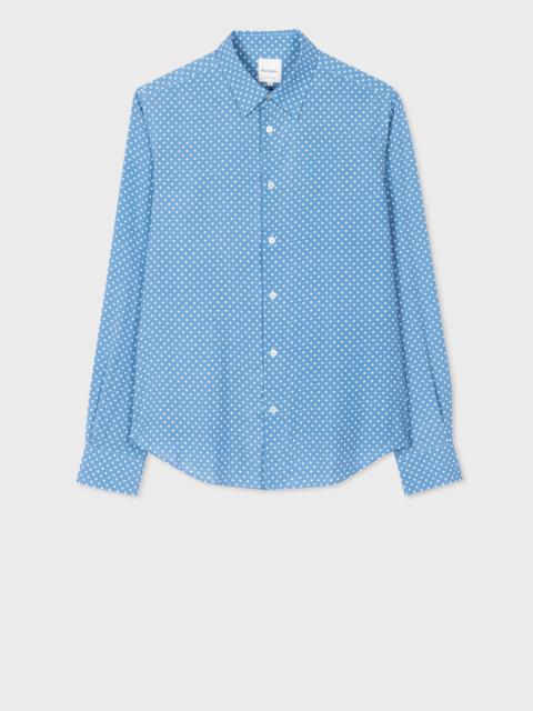 Blue Polka Dot Viscose Shirt