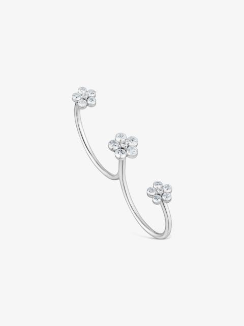 TOUS 9kt white gold and lab-grown diamond flower Double ring TOUS Irisé LGD