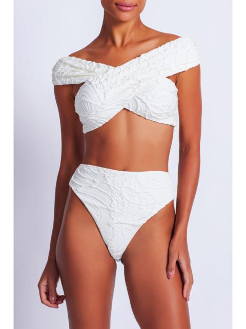 PatBO Jacquard High Leg Bikini Bottom