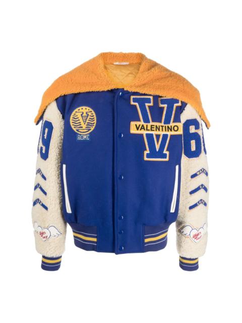 VLogo crest-embroidered bomber jacket