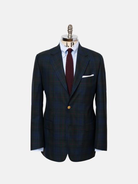 J. PRESS MADE-IN-CANADA NAVY & GREEN WITH RED WINDOWPANE TARTAN BLAZER